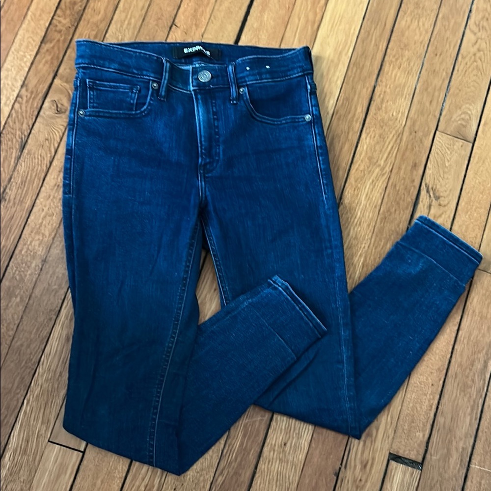 Express Blue Skinny Jeans Vibrant Modern Fit